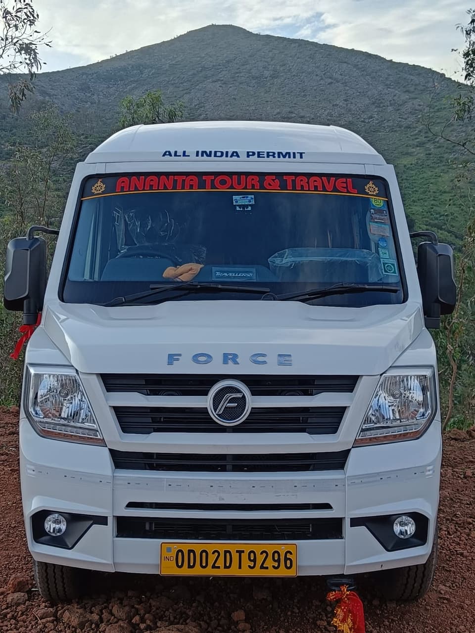 Front of our Traveller on a Koraput hillside